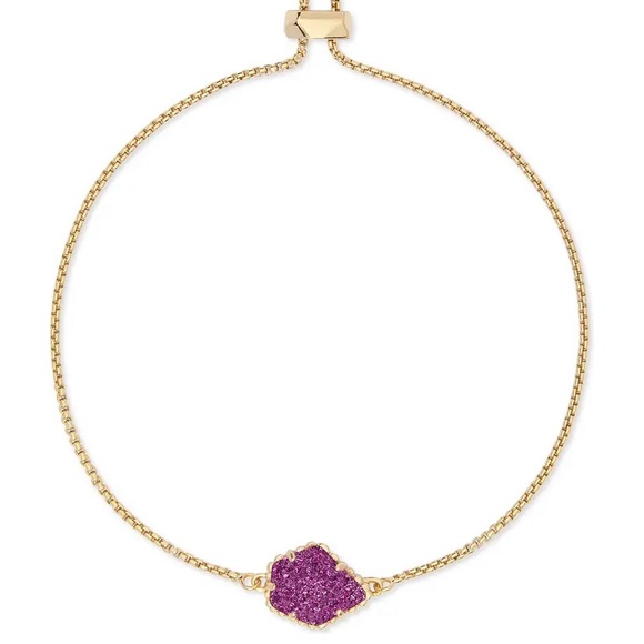 Kendra Scott Jewelry - Kendra Scott Theo 14K Yellow Gold Plated Brass Adjustable Chain Bracelet Purple